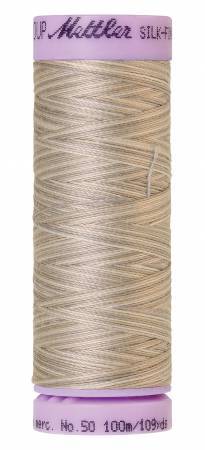 Fil de coton panaché Mettler Silk-Finish 50wt, 109 yd/100 m, gris tourterelle