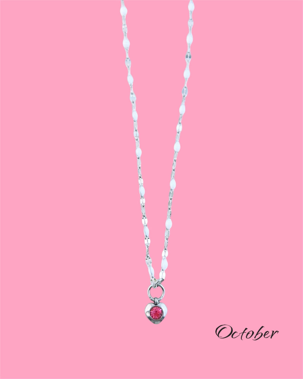 Colliers en argent avec pierres de cœur - différentes couleurs de pierres de naissance