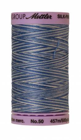 Fil de coton panaché Mettler Silk-Finish 50wt 500yd/457m Clear Sky