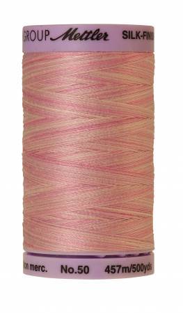 Fil de coton panaché Mettler Silk-Finish 50wt 500yd/457M Rose très doux