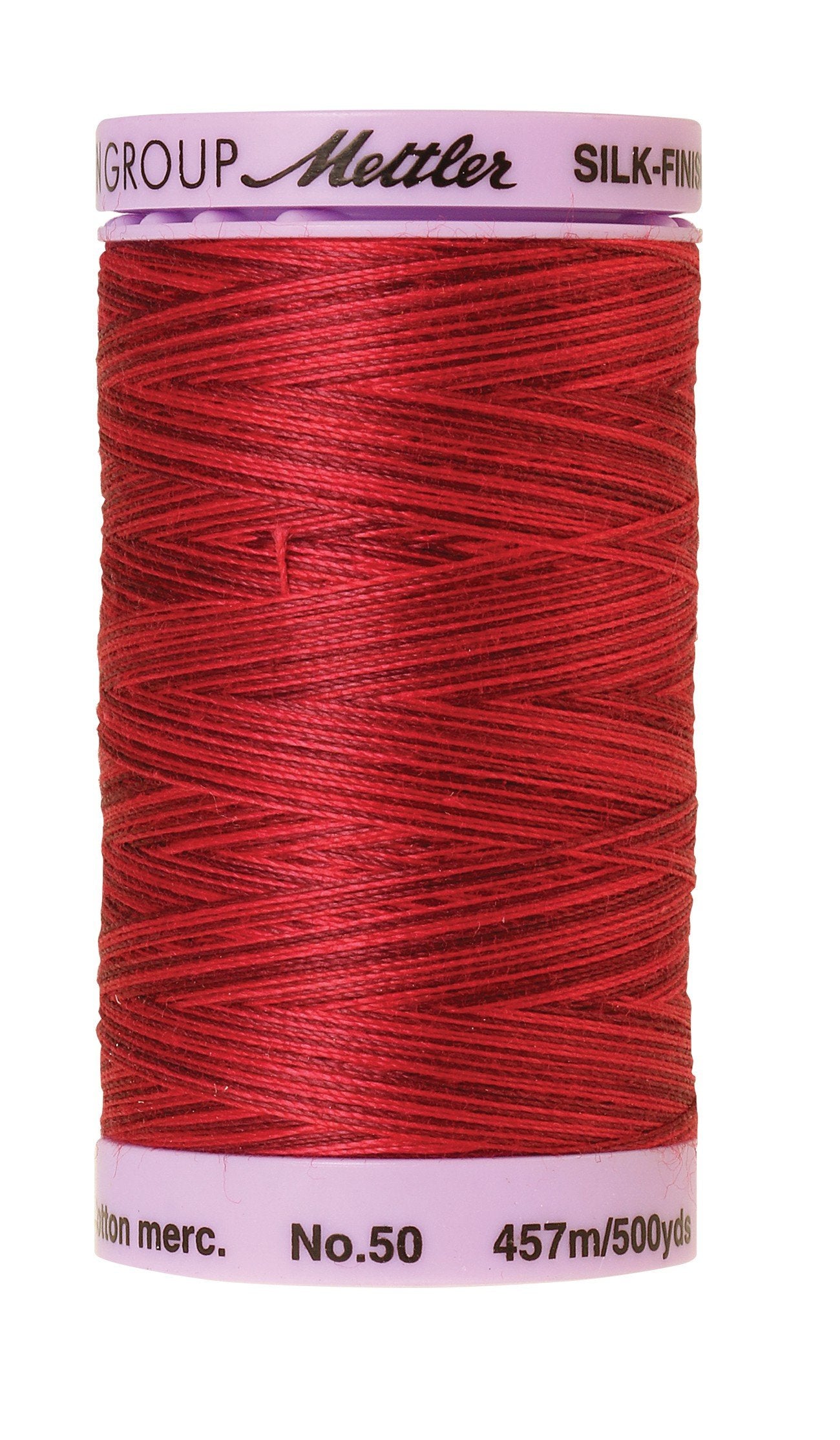 Fil de coton panaché Mettler Silk-Finish 50wt 500yd/457m grenat minuit