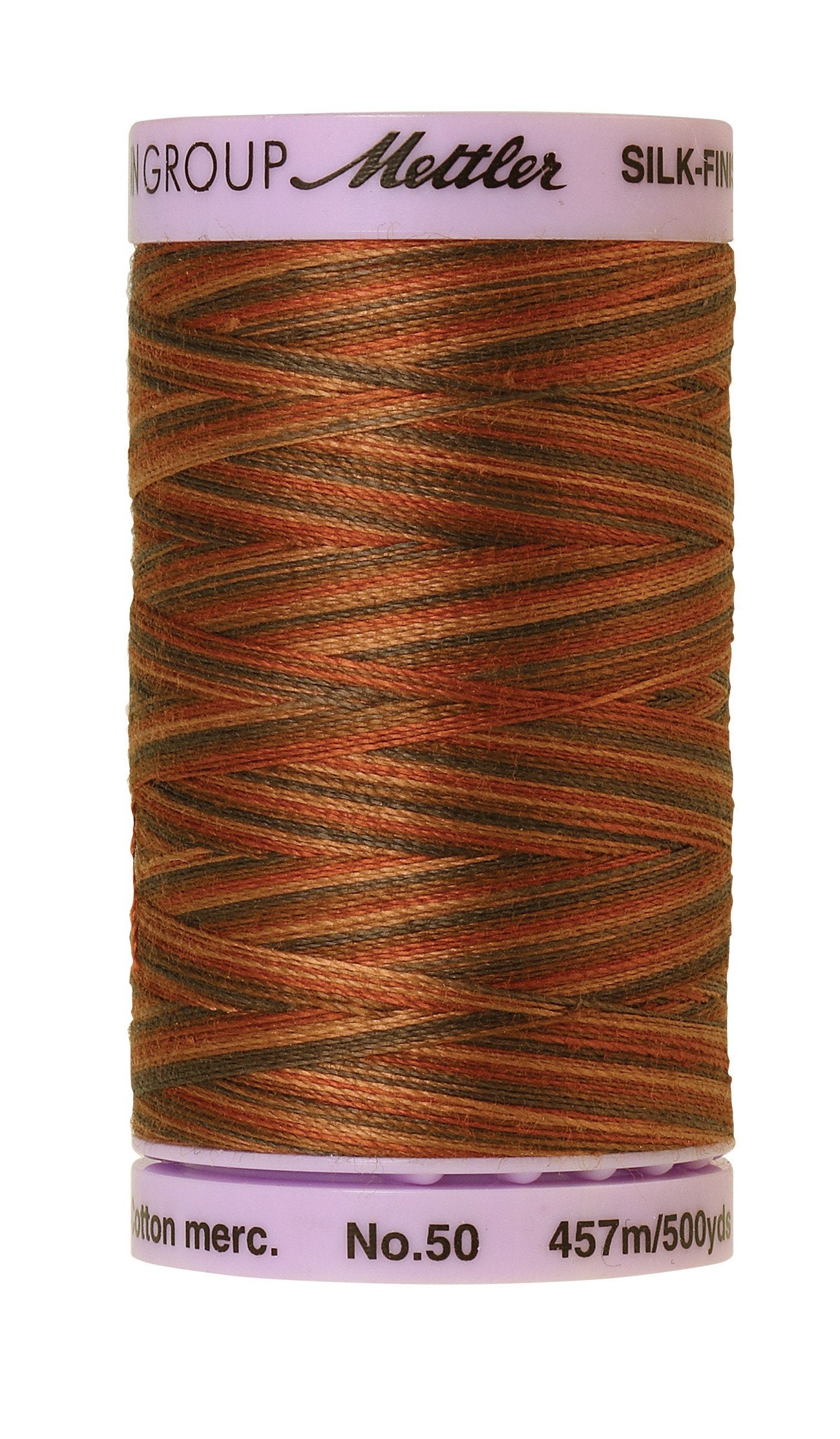 Fil de coton panaché Mettler Silk-Finish 50wt 500yd/457M Chocolat