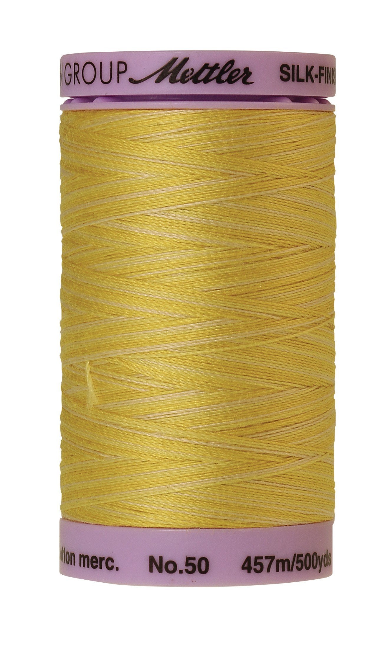 Fil de coton panaché Mettler Silk-Finish 50wt, 500yd/457m, jaune canari