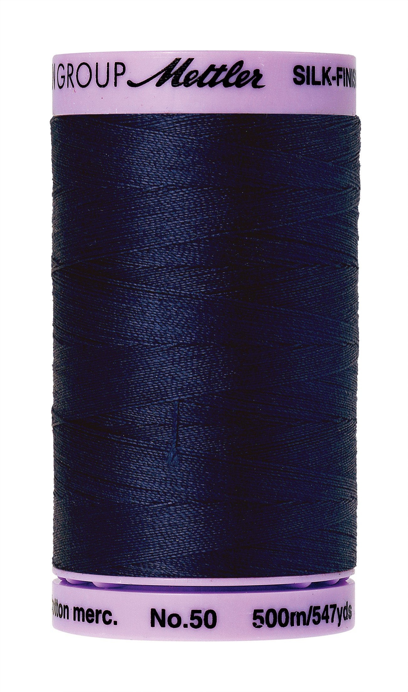 Fil de coton uni Mettler Silk-Finish 50wt, 547yd/500 m, bleu marine