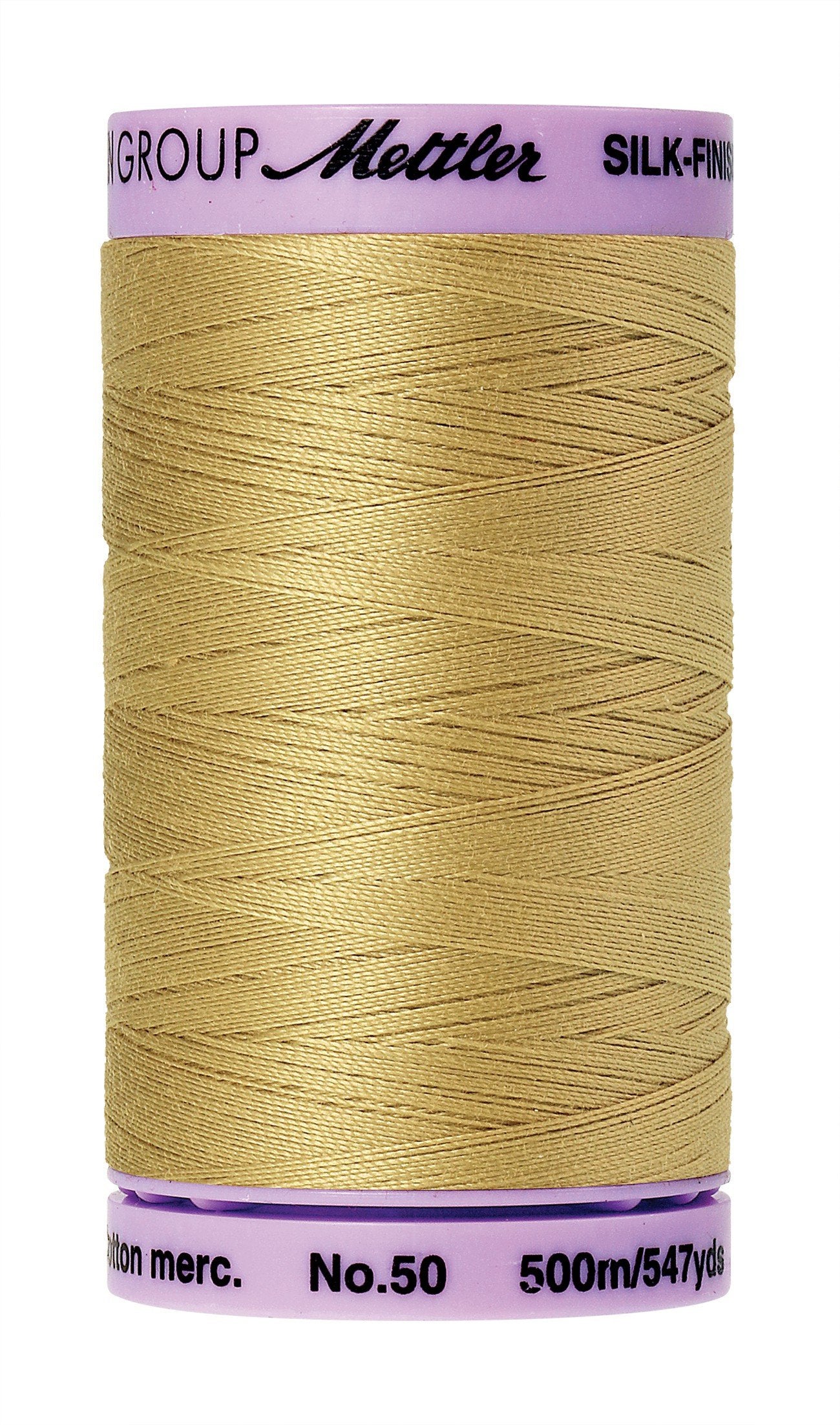 Fil de coton uni Mettler Silk-Finish 50wt, 547yd/500 m, blé neuf
