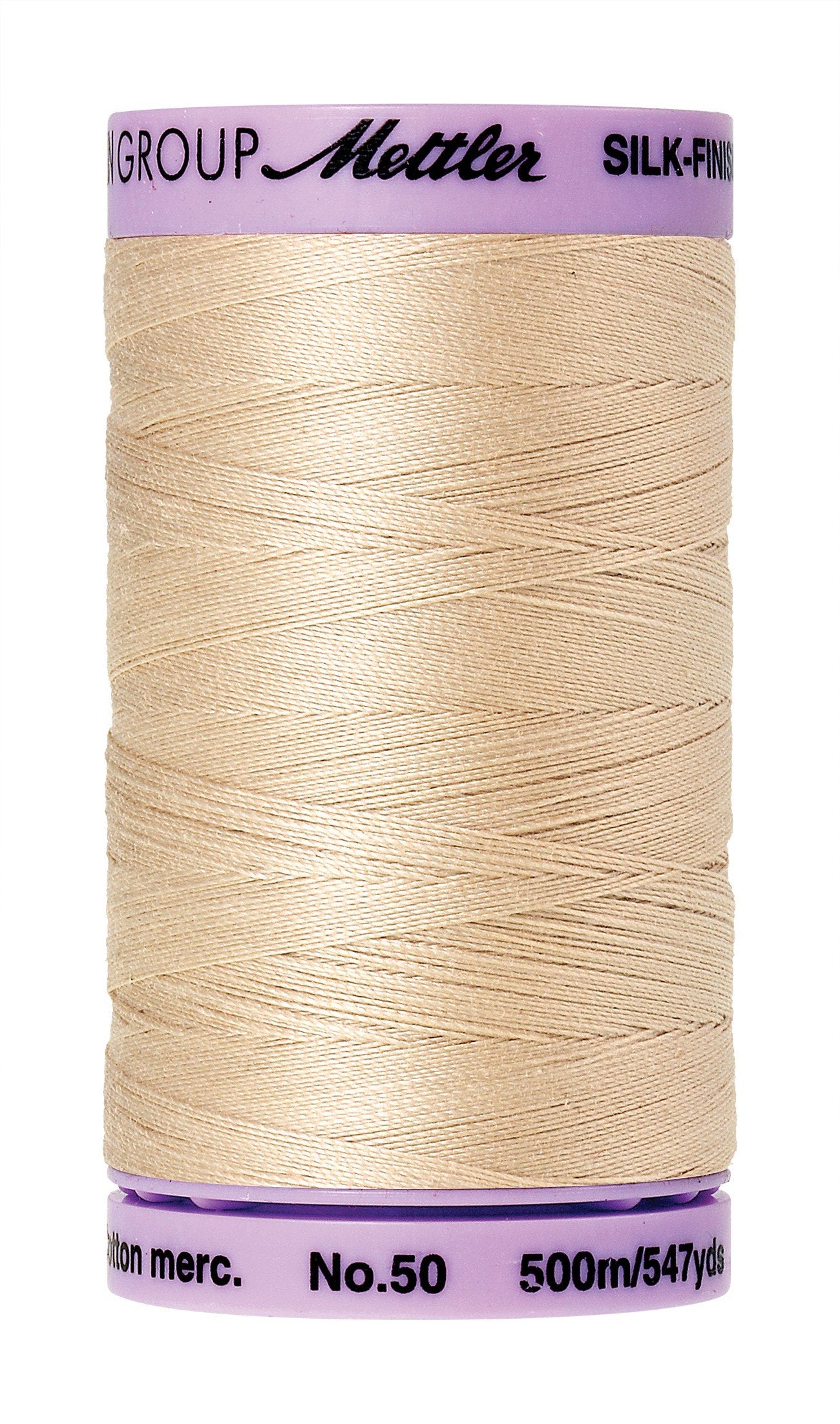 Fil de coton uni Mettler Silk-Finish 50wt, 547yd/500 m, coquille d'œuf
