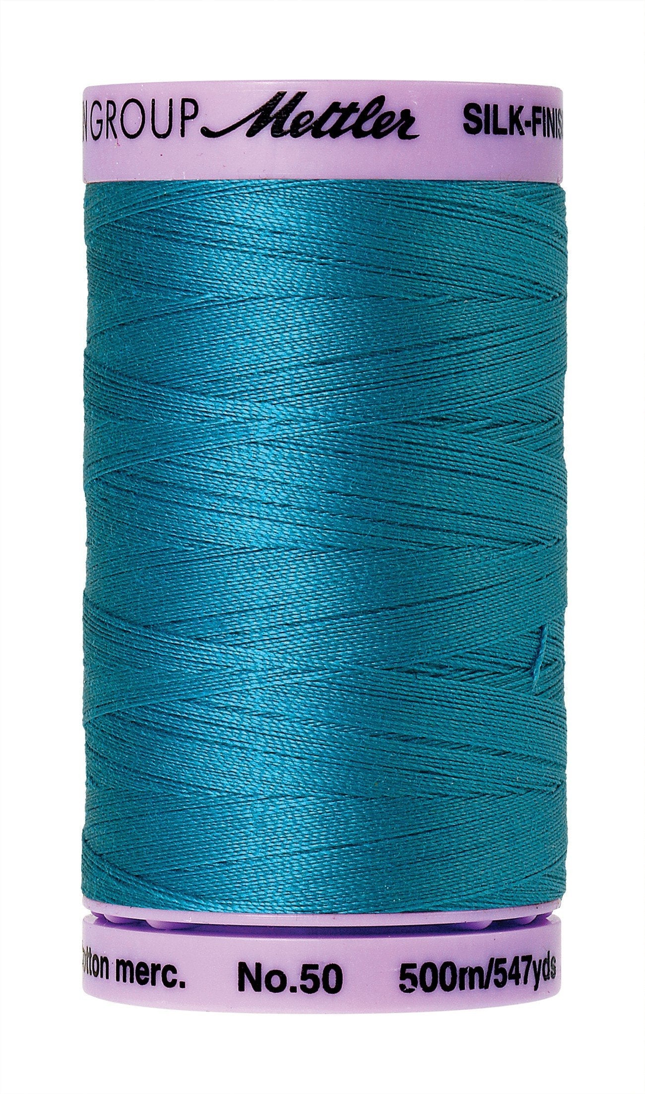 Fil de coton uni Mettler Silk-Finish 50wt 547yd/500 m Bleu Caraïbes