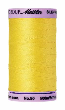 Fil de coton uni Mettler Silk-Finish 50wt 547yd/500M Zeste de citron
