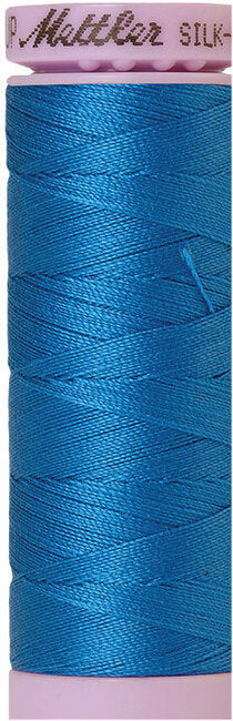 Fil de coton uni Mettler Cotton 40wt 164yd/150 m Bleu méditerranéen