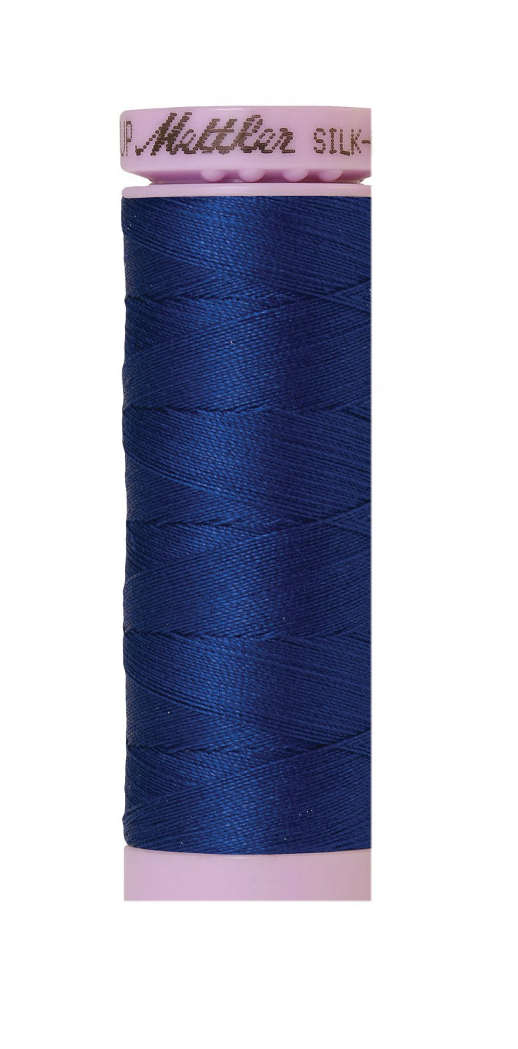 Fil de coton uni Mettler Silk-Finish 50wt 164yd/150M Bleu impérial