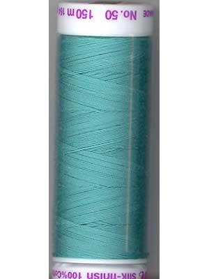 Fil de coton uni Mettler Silk-finish 50wt 164yd/150m Bleu Curaçao