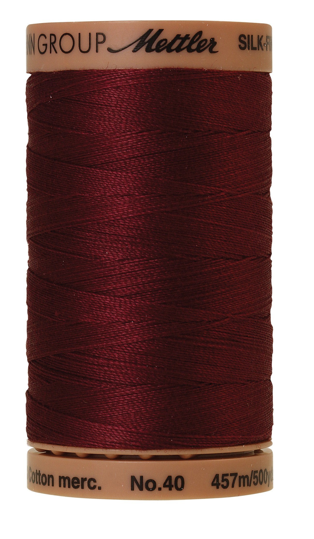 Fil de coton uni Mettler Silk-Finish 40wt, 500 yd/457 m, bordeaux