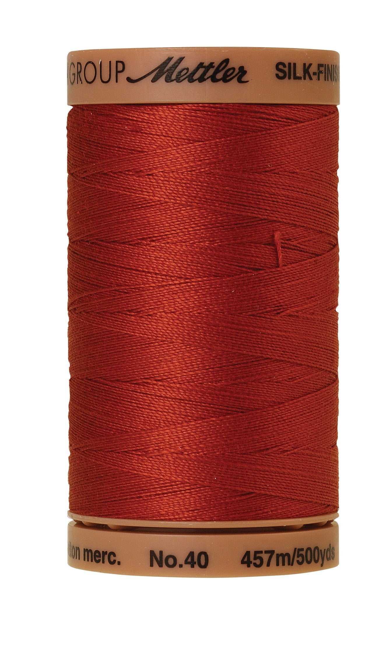 Fil de coton uni Mettler Silk-Finish 40wt 500yd/457M brique