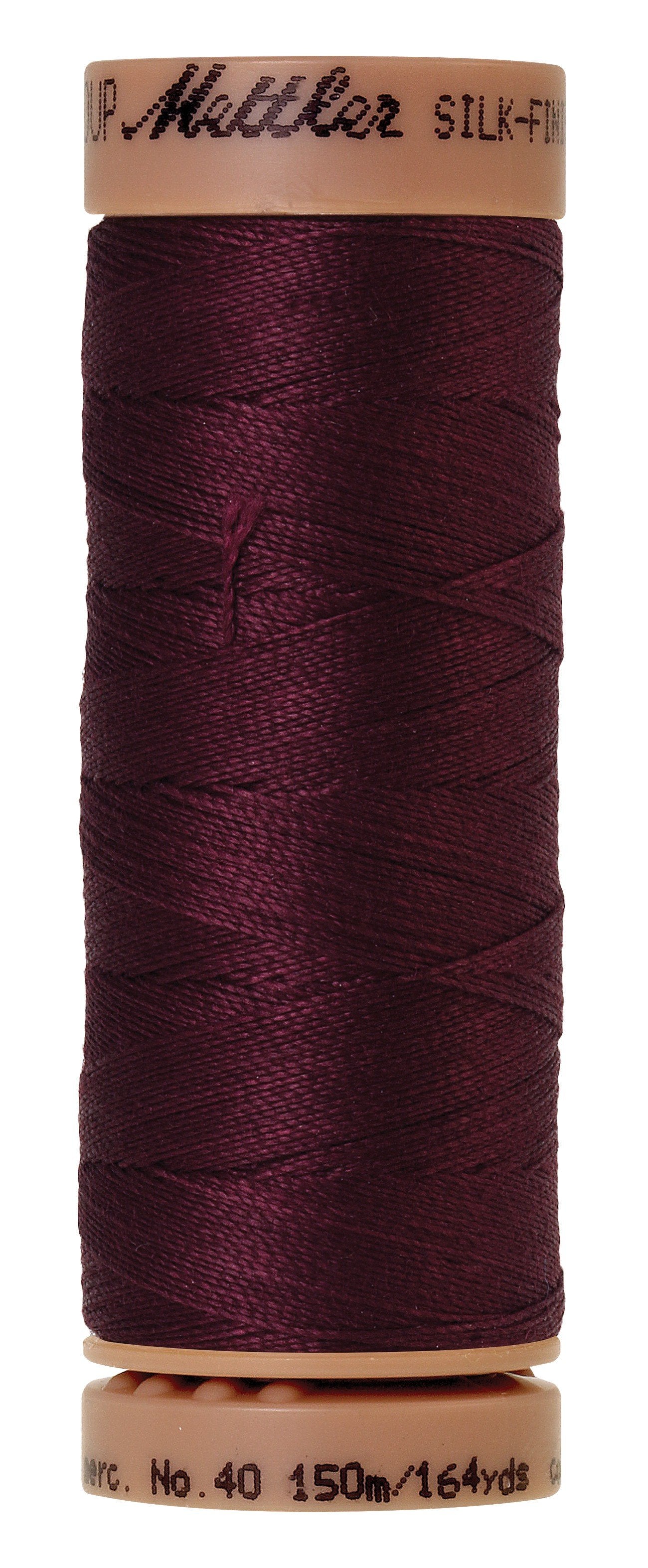Fil de coton uni Mettler Silk-Finish 40wt, 150 m, bordeaux