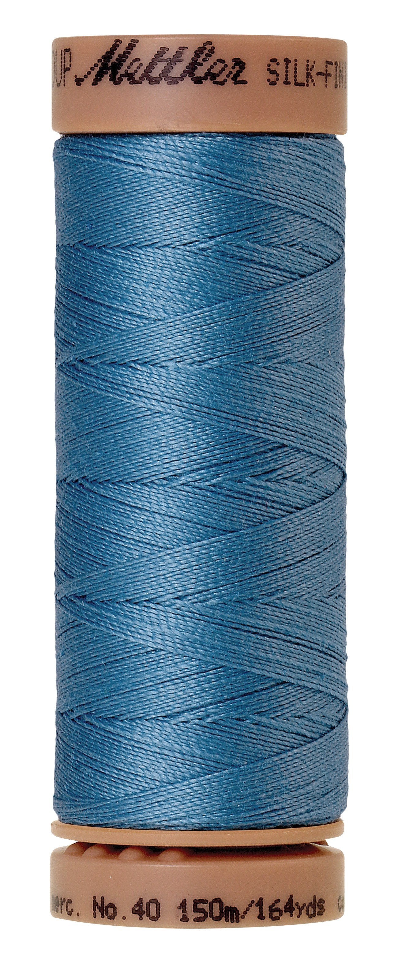 Fil de coton uni Mettler Silk-Finish 50wt 164yd/150M Bleu récif