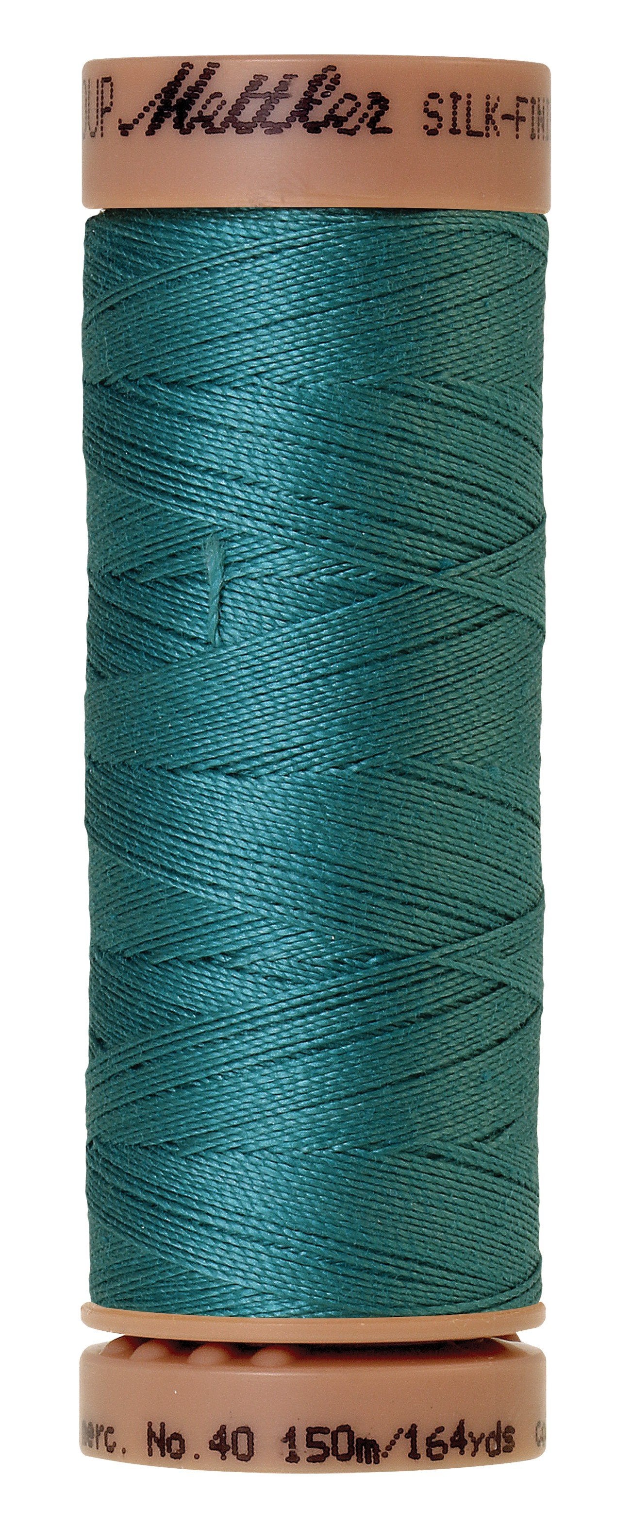 Fil de coton uni Mettler Silk-Finish 40wt 164yd/150M Bleu-vert Opale