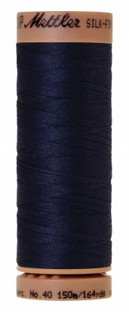 Fil de coton uni Mettler Silk-Finish 40wt, 150 m, bleu marine