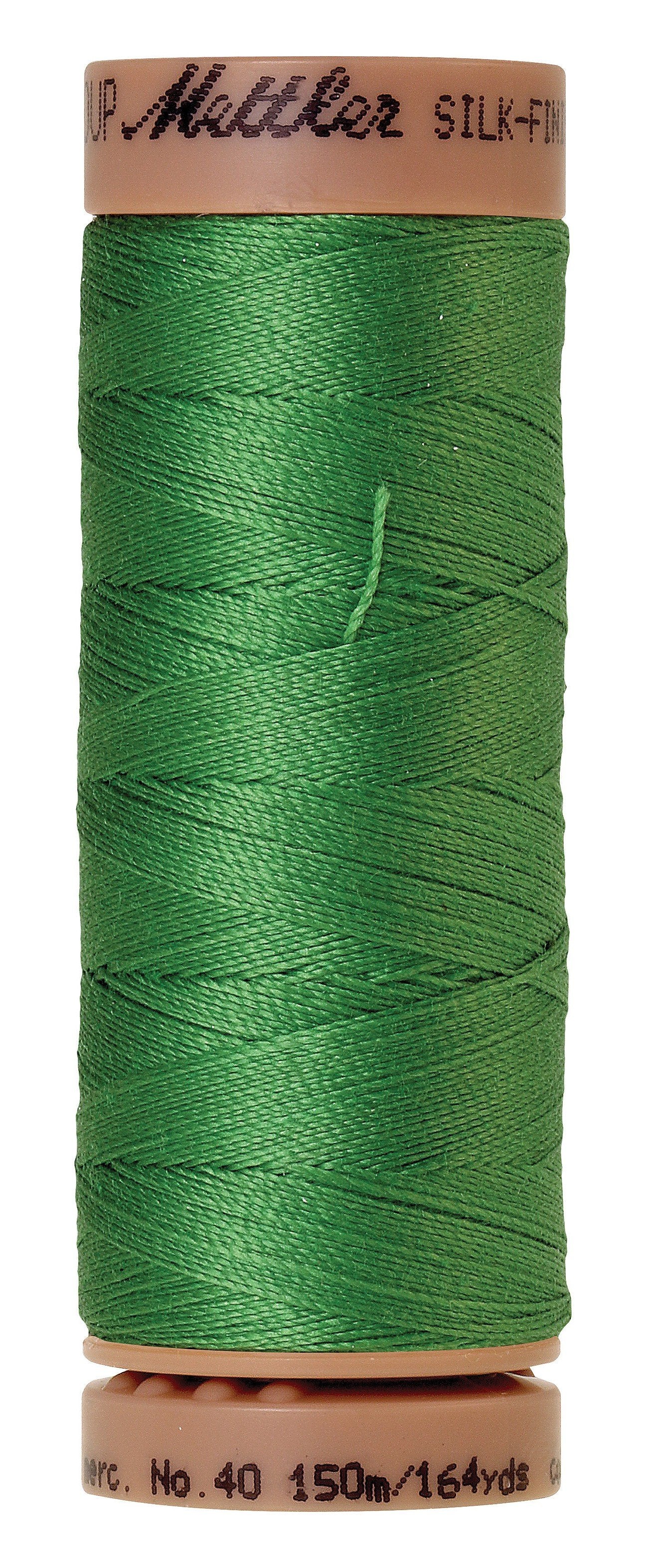 Fil de coton uni Mettler Silk-Finish 40wt, 150 m, vert vif