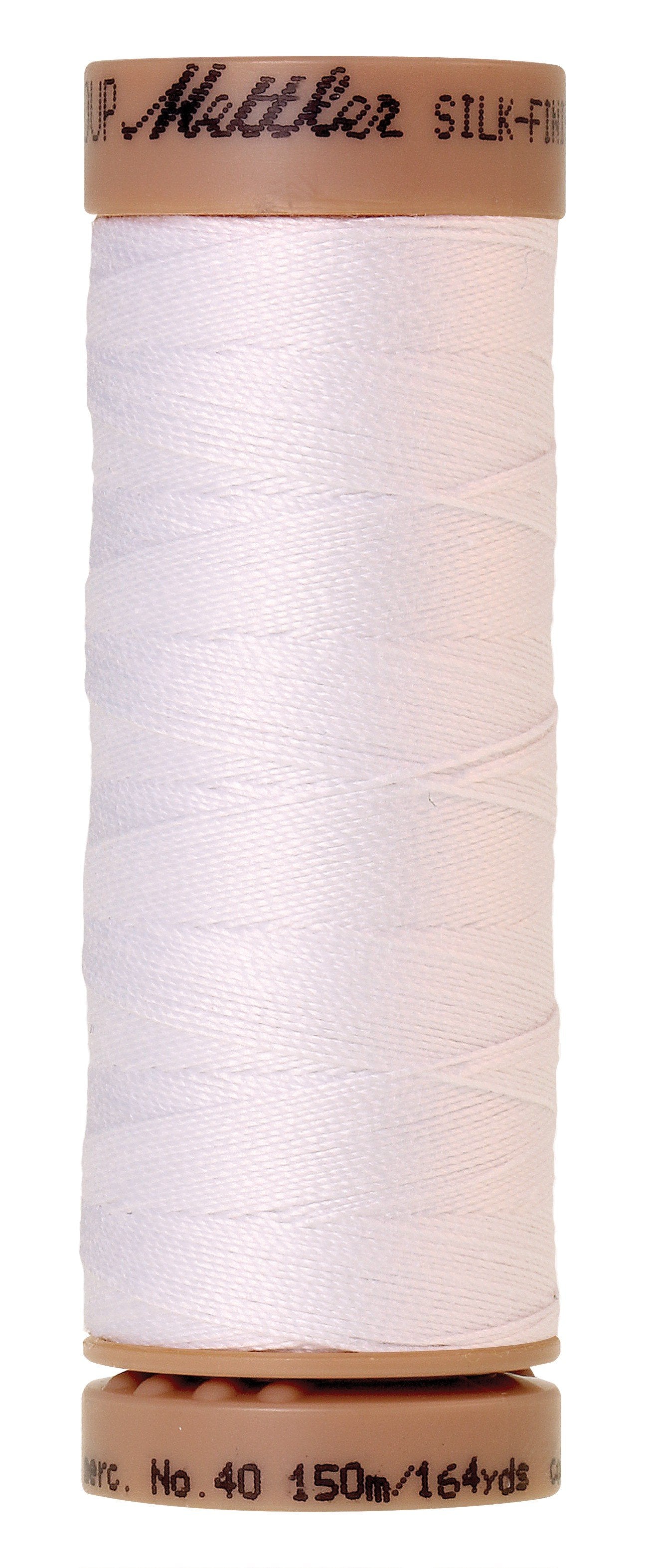 Fil de coton uni Mettler Silk-Finish 40wt, blanc, 150 m