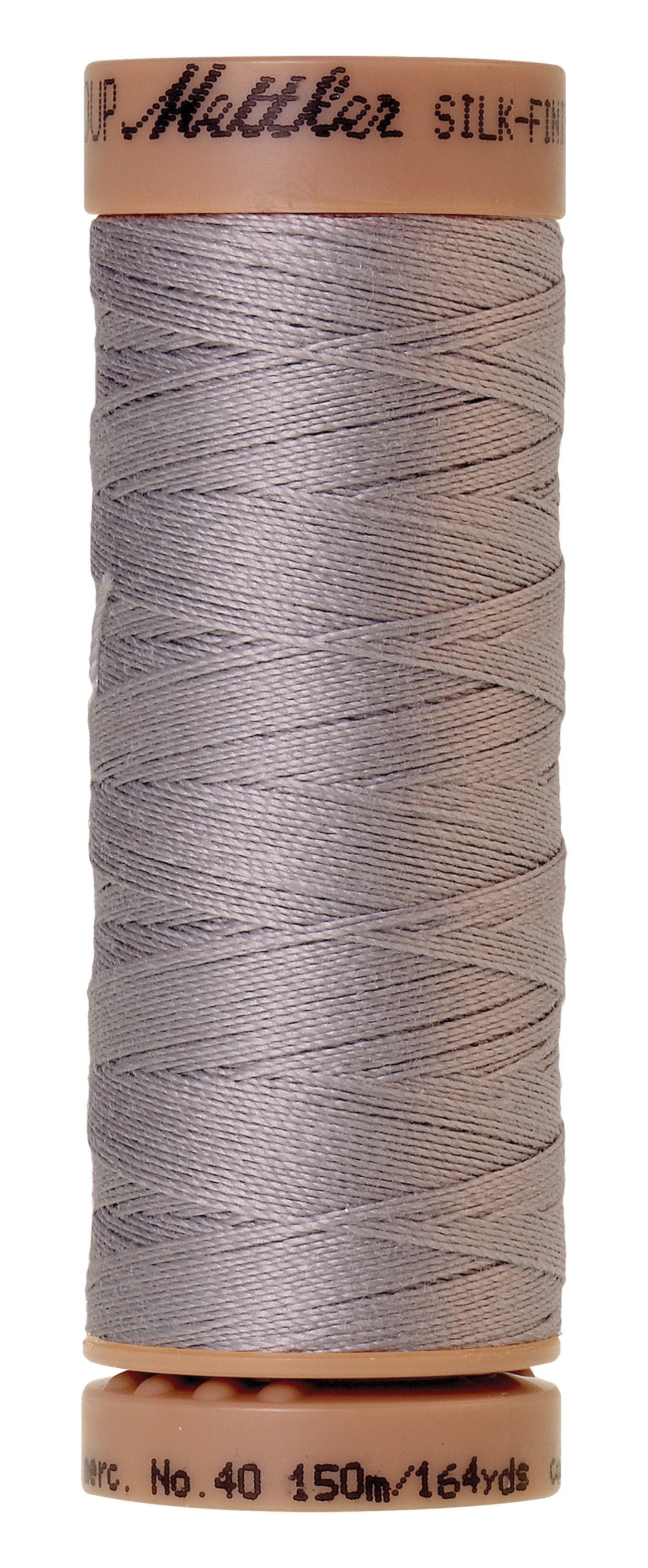 Fil de coton uni Mettler Silk-Finish 40wt, 164 yd/150 m, frêne