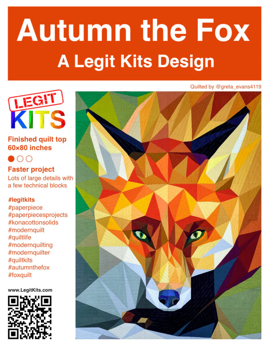 LEGIT KITS, Autumn the Fox Quilt Kit (Fabric Only)