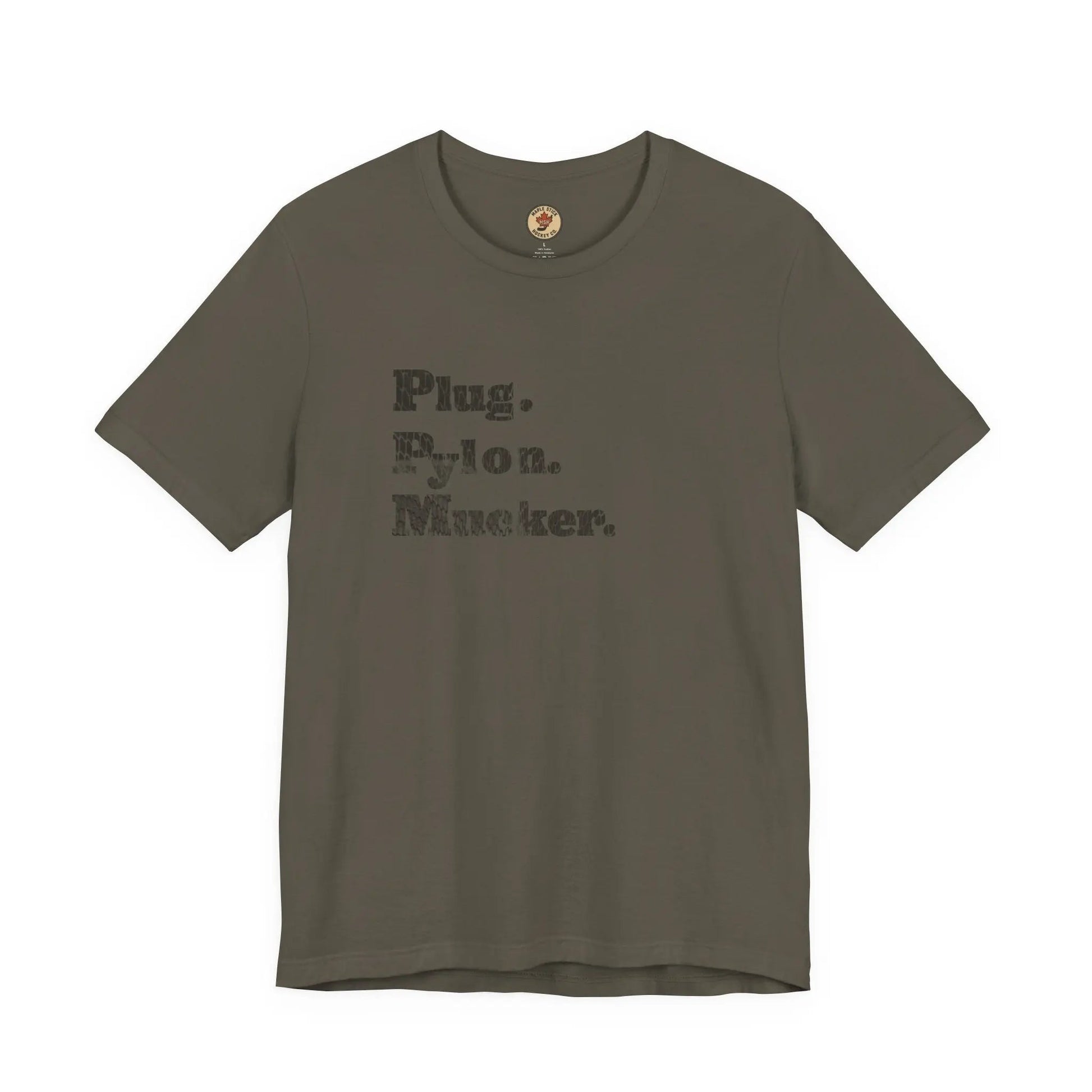 Plug Pylon Mucker T-Shirt - Hockey Hard Worker - Blue Collar Hockey - Maple Stick Hockey - True Fan Gift
