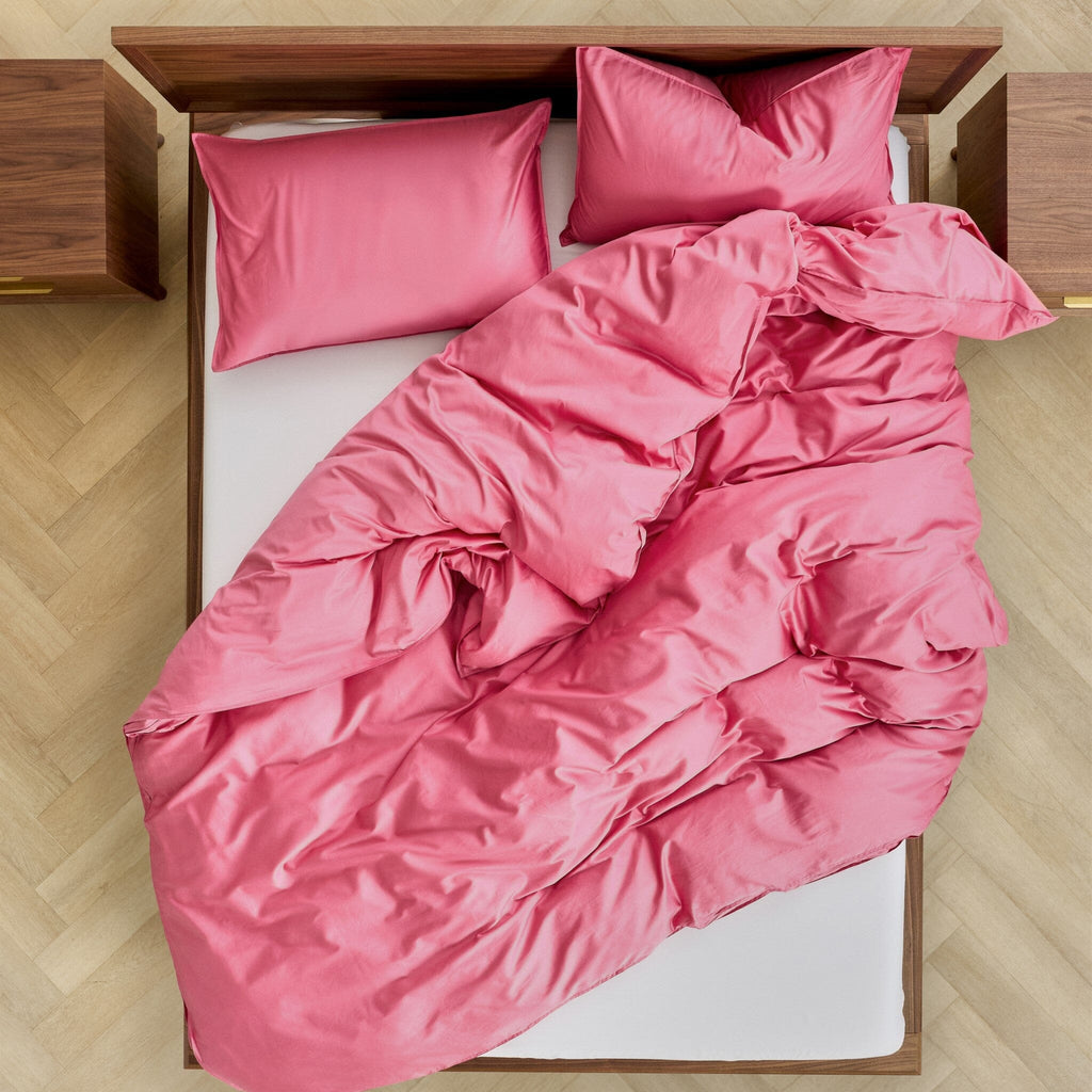 Taie d'oreiller à motif de rose trémière