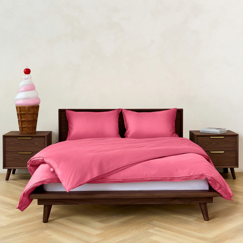 Taie d'oreiller à motif de rose trémière