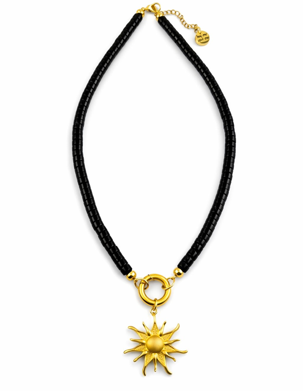 Gold Sculptural Leather Cord Necklace