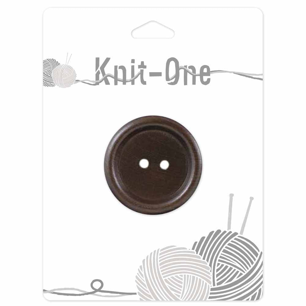 Knit One; 2-Hole Button, Brown - 1 1/2"