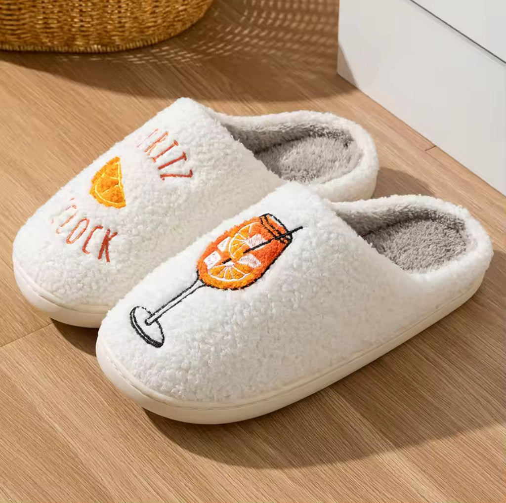 Fuzzy Slippers Spritz O’Clock