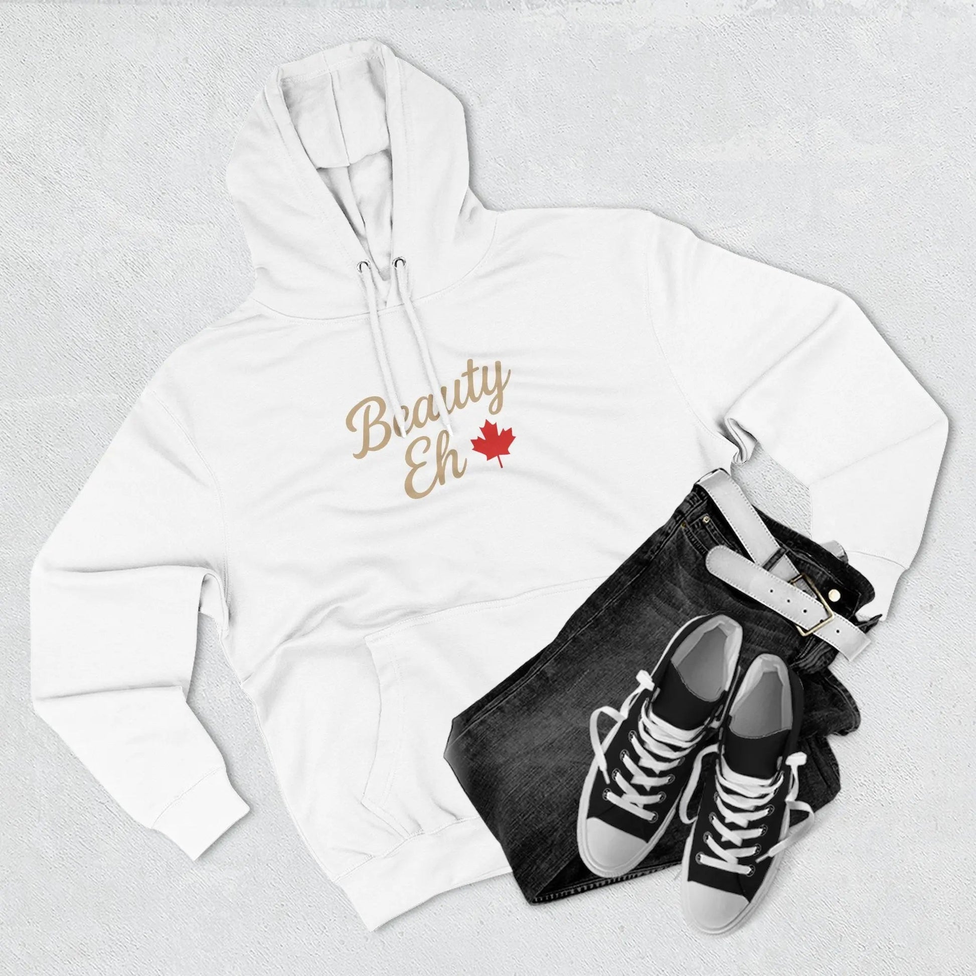 Sweat à capuche Beauty Eh Canadian - Pull-over Maple Leaf Pride - Vêtements pour femmes pour la fête du Canada - Sweat à capuche doublé en polaire confortable