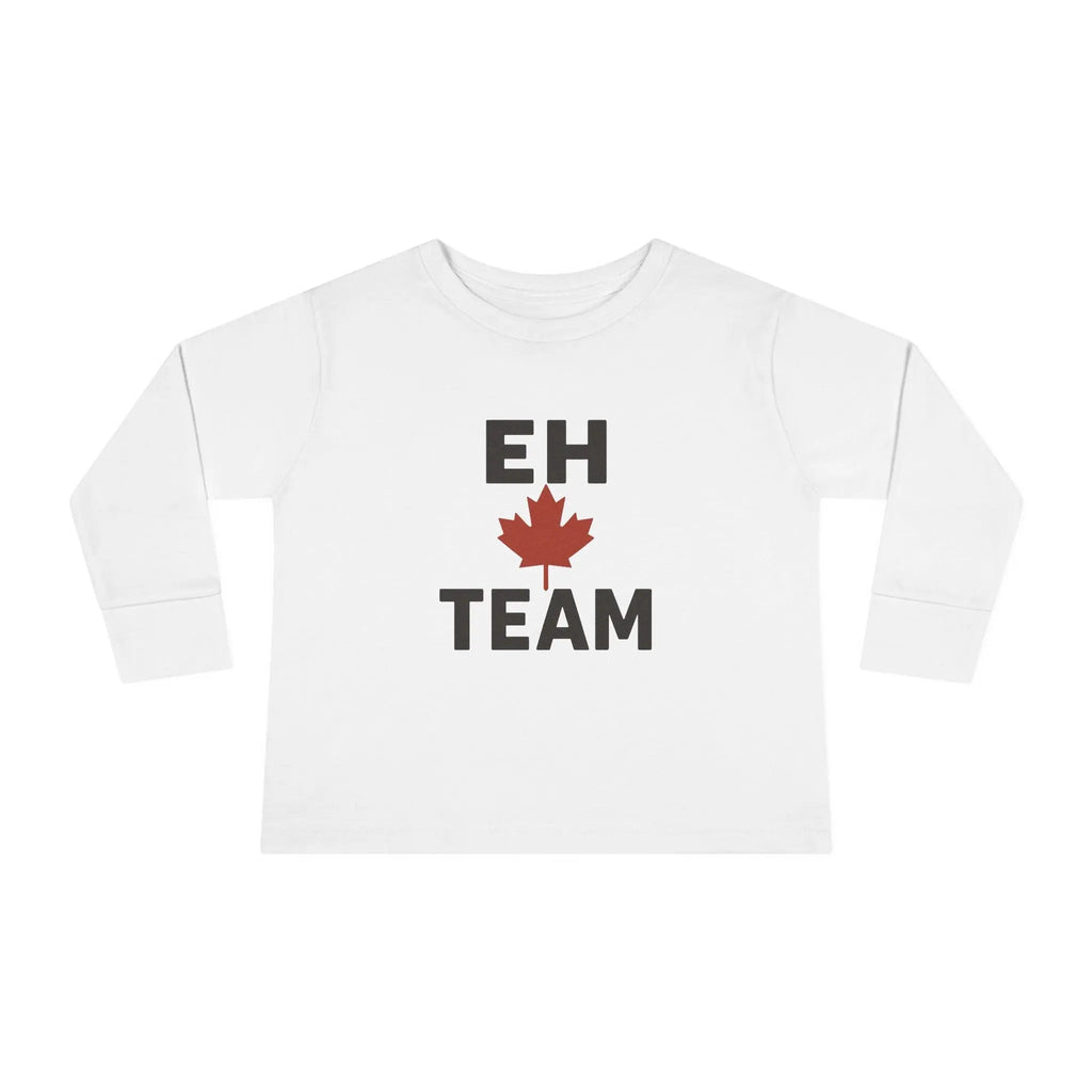 T-shirt à manches longues pour tout-petit Maple Stick « Eh Team » – Fierté de la feuille d'érable