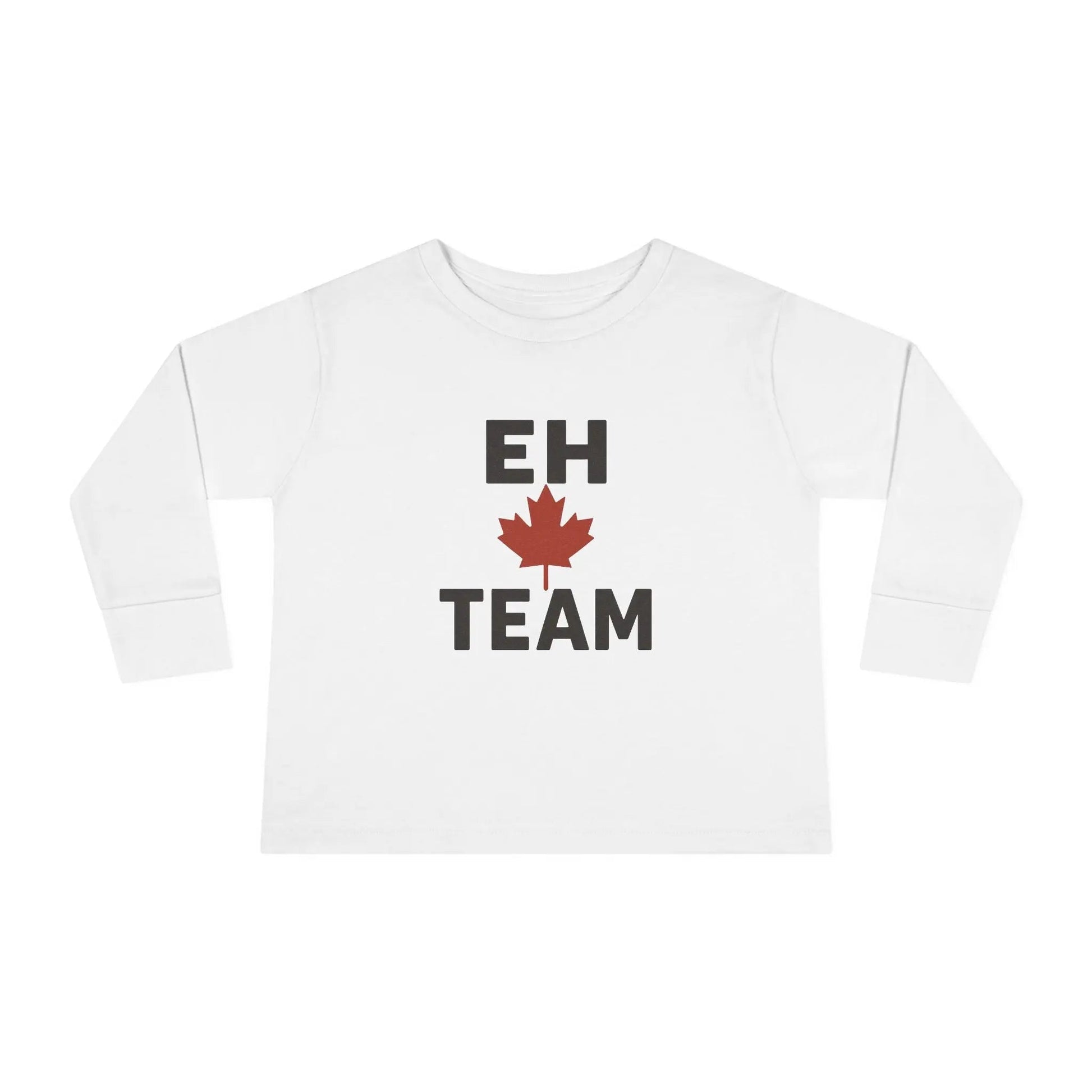 T-shirt à manches longues pour tout-petit Maple Stick « Eh Team » – Fierté de la feuille d'érable