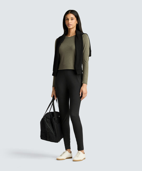 T-shirt à manches longues en mérinos pour femme