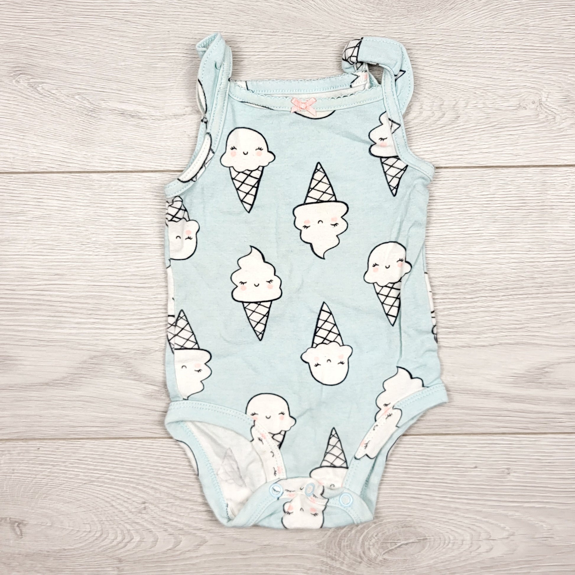 ECRS1 - Body bleu style débardeur Carters avec cornets de glace. Taille 3 mois