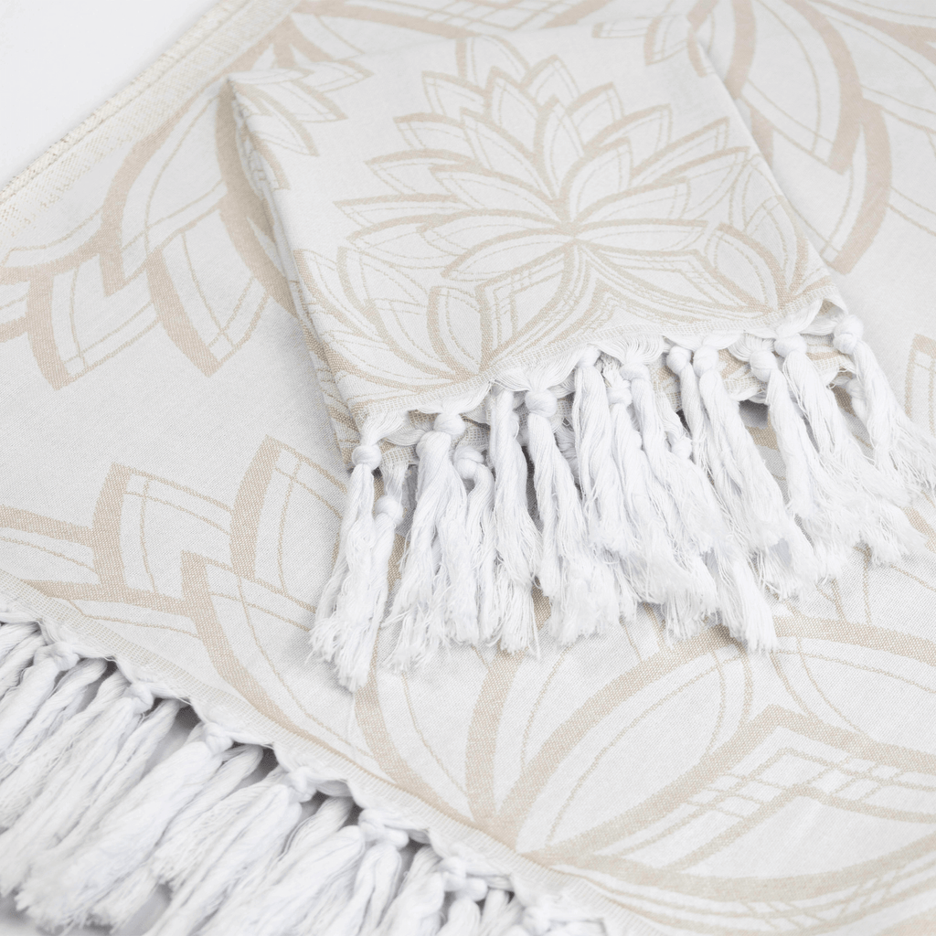 Turkish Towels Canada | Set in Oat + White