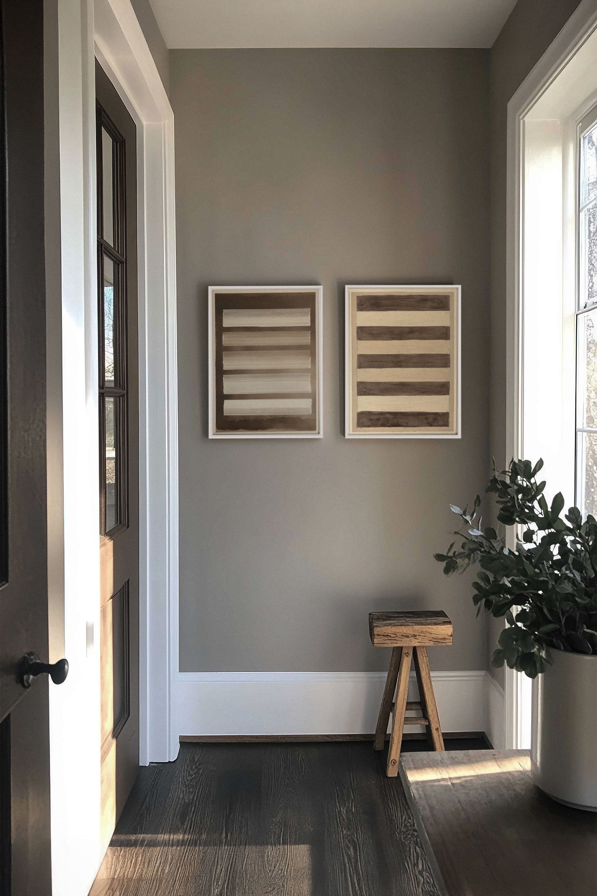 SANDY LINES DUO (2 Works on Stretched Canvas)