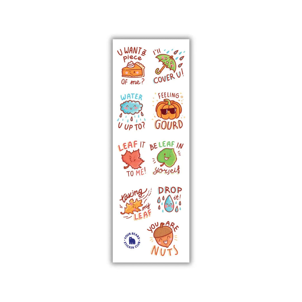 Punny Fall - Four Bears Sticker Club