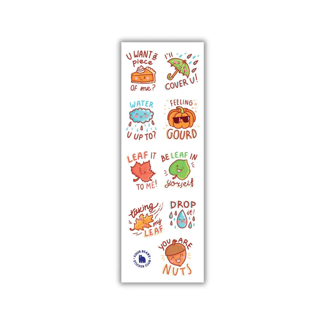 Punny Fall - Four Bears Sticker Club