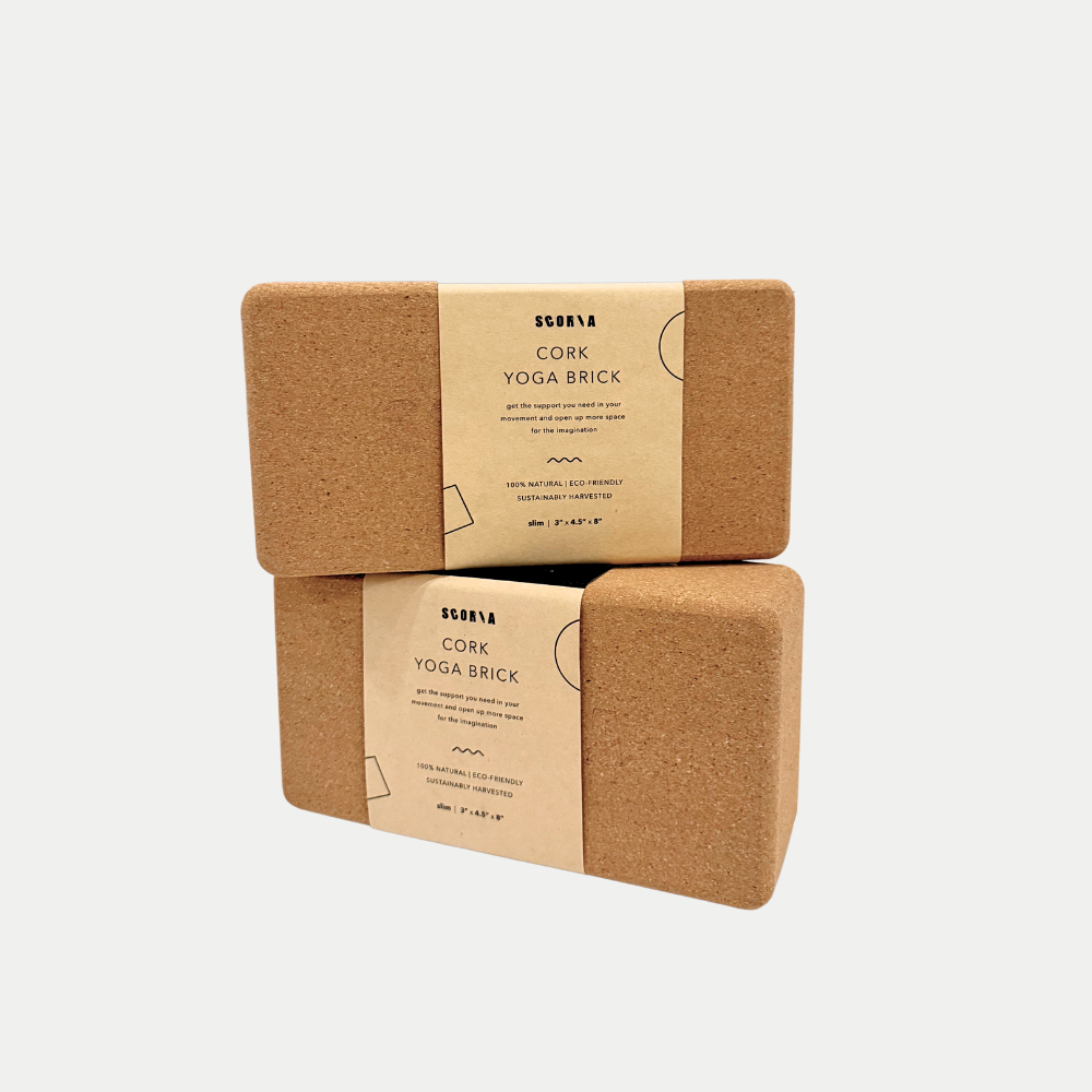 THE SLIM CORK YOGA BLOCK | 3"x4.5"x8.5"