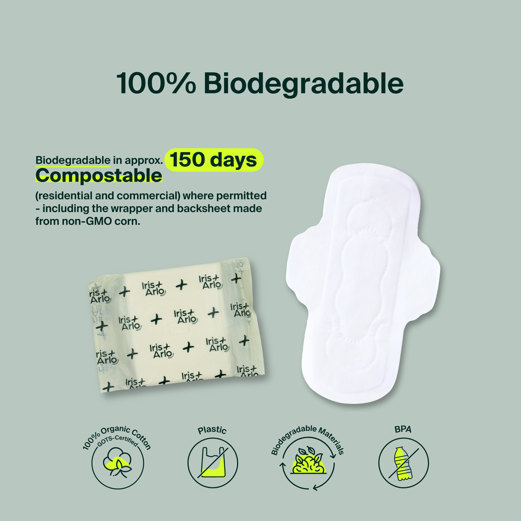 Serviettes hygiéniques régulières 100 % biologiques en vrac (40) - Sachet refermable