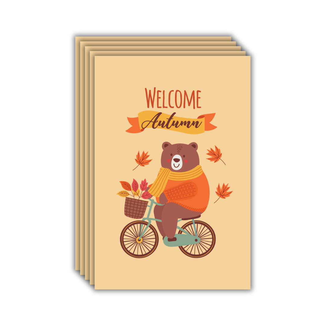 Hello Autumn Bear Postcards