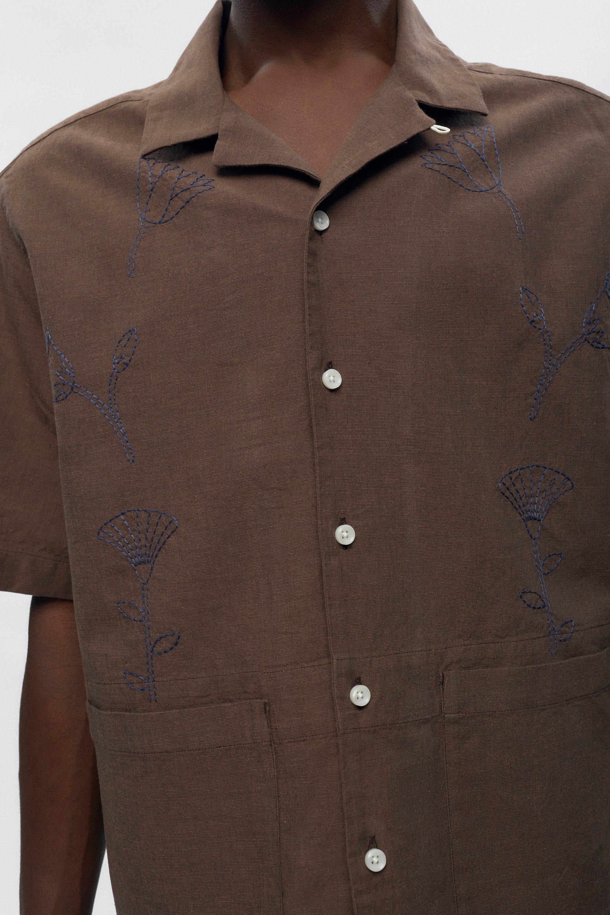 Chemise de camp en lin pour homme