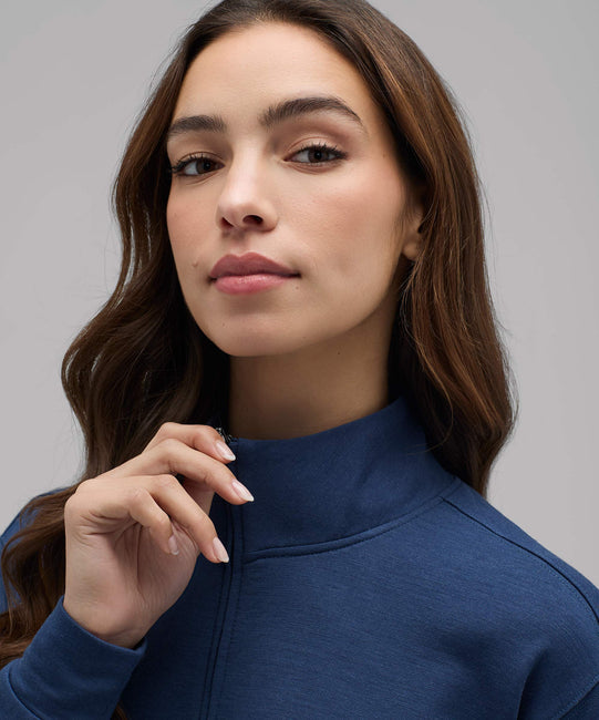 Pull Transit à fermeture éclair quart de tour en mérinos pour femme