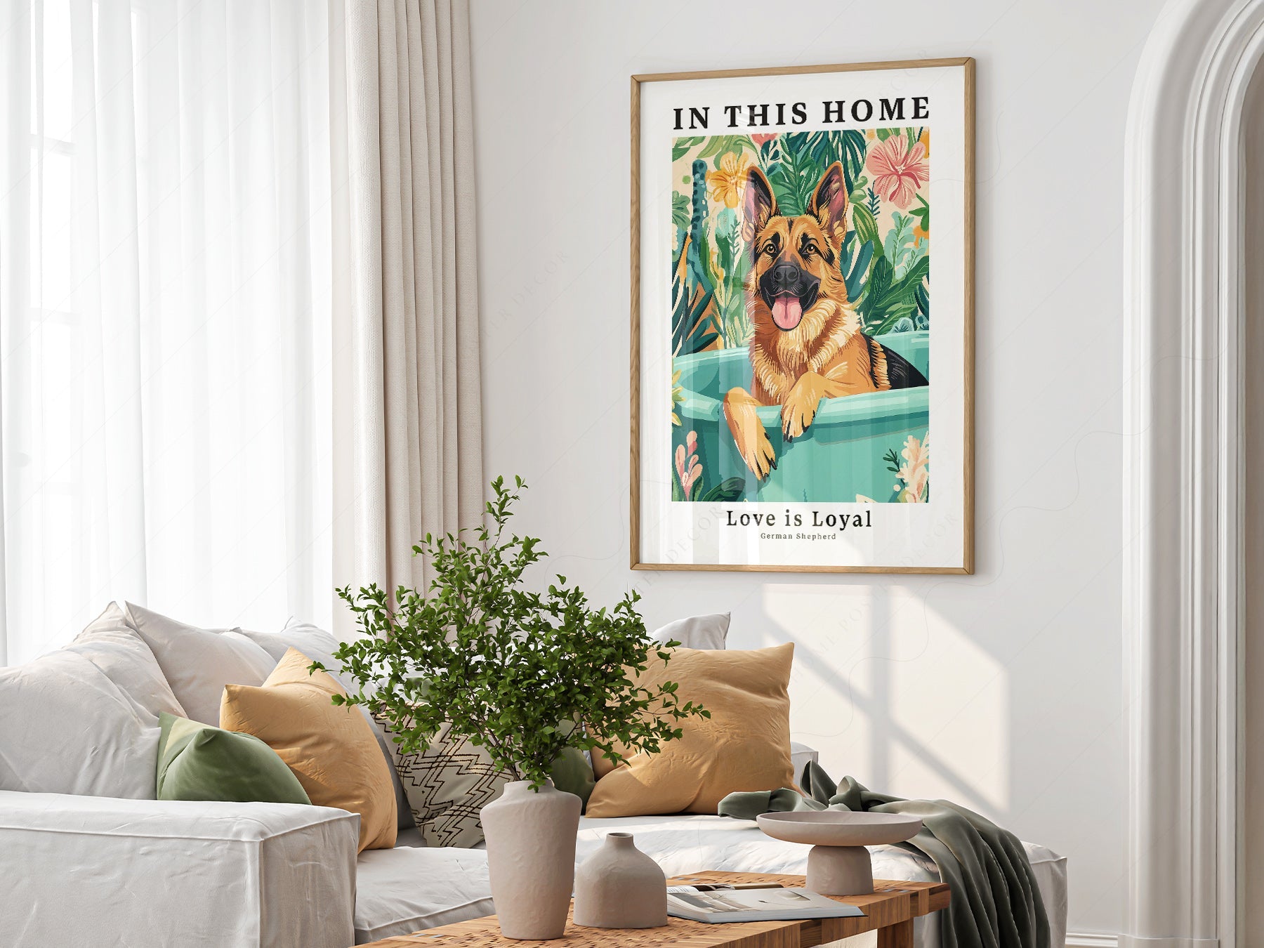 German Shepherd Dog Art Print – In This Home Love is Loyal Poster
