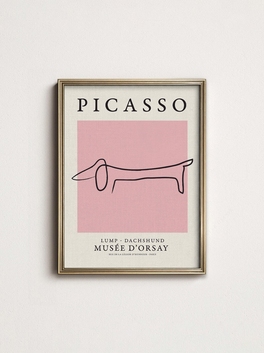 Pablo Picasso Lump Dachshund Line Art Print – Minimalist Dog Poster