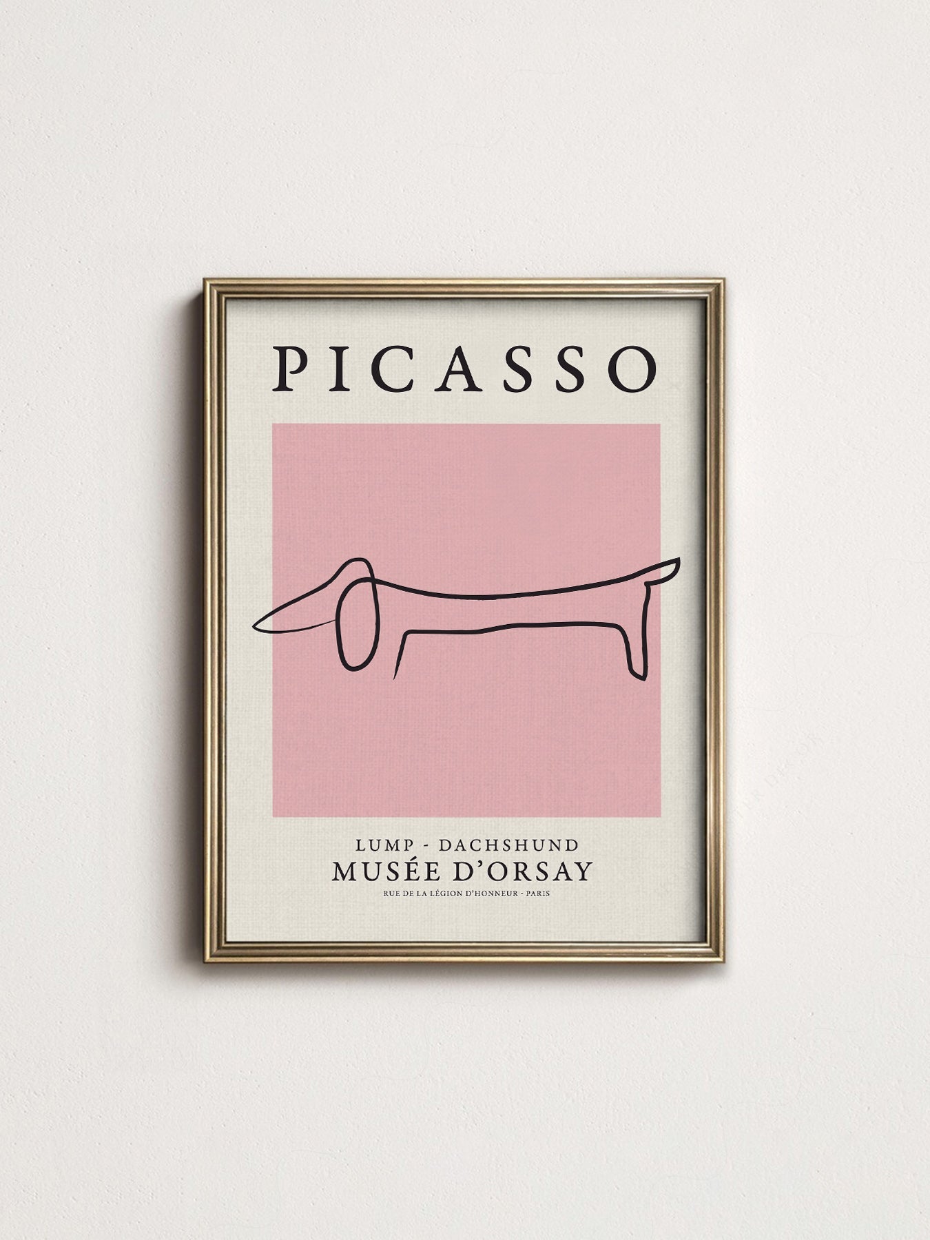 Pablo Picasso Lump Dachshund Line Art Print – Minimalist Dog Poster