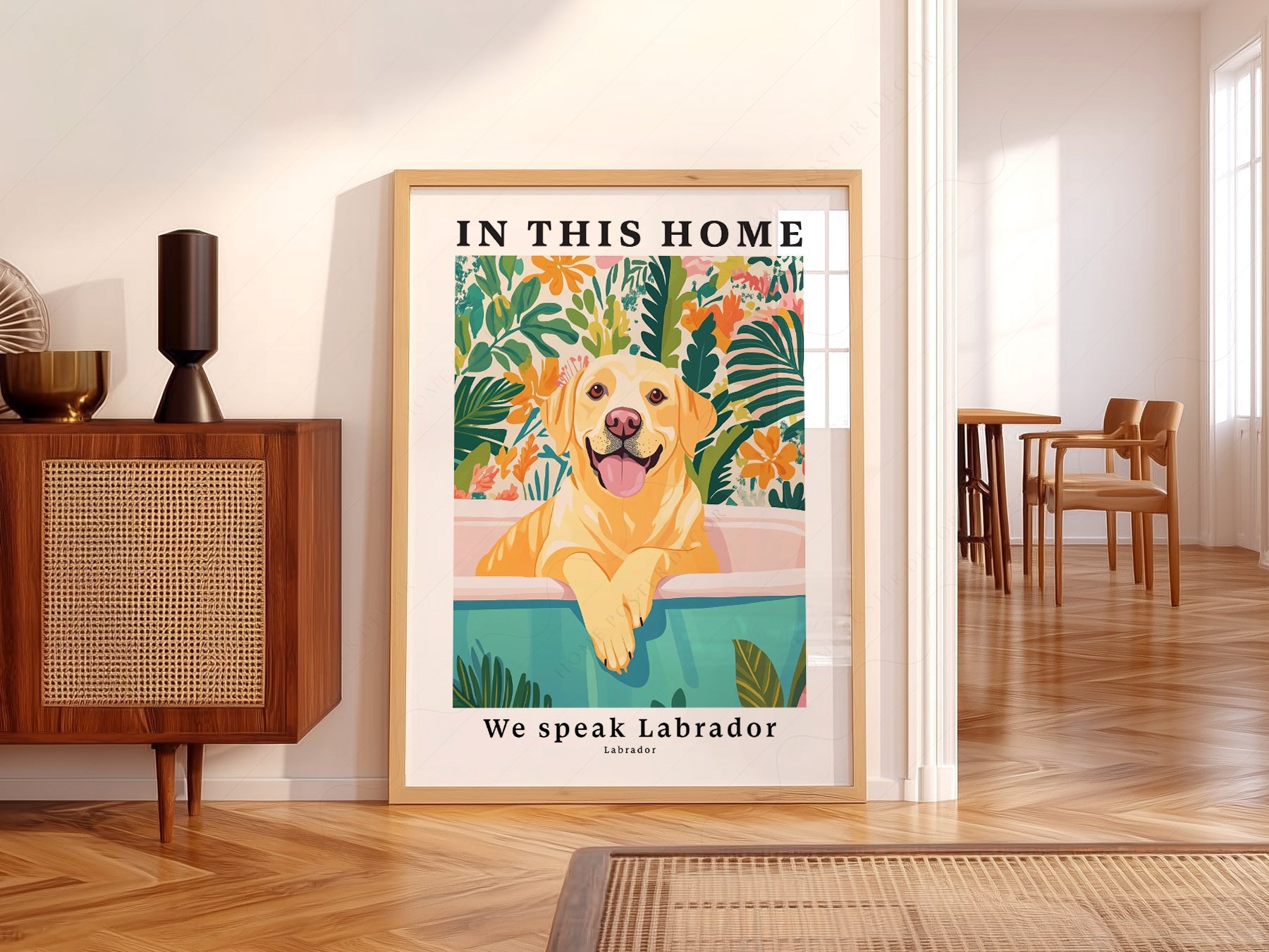 Labrador Dog Art Print – In This Home We Speak Labrador Wall Poster