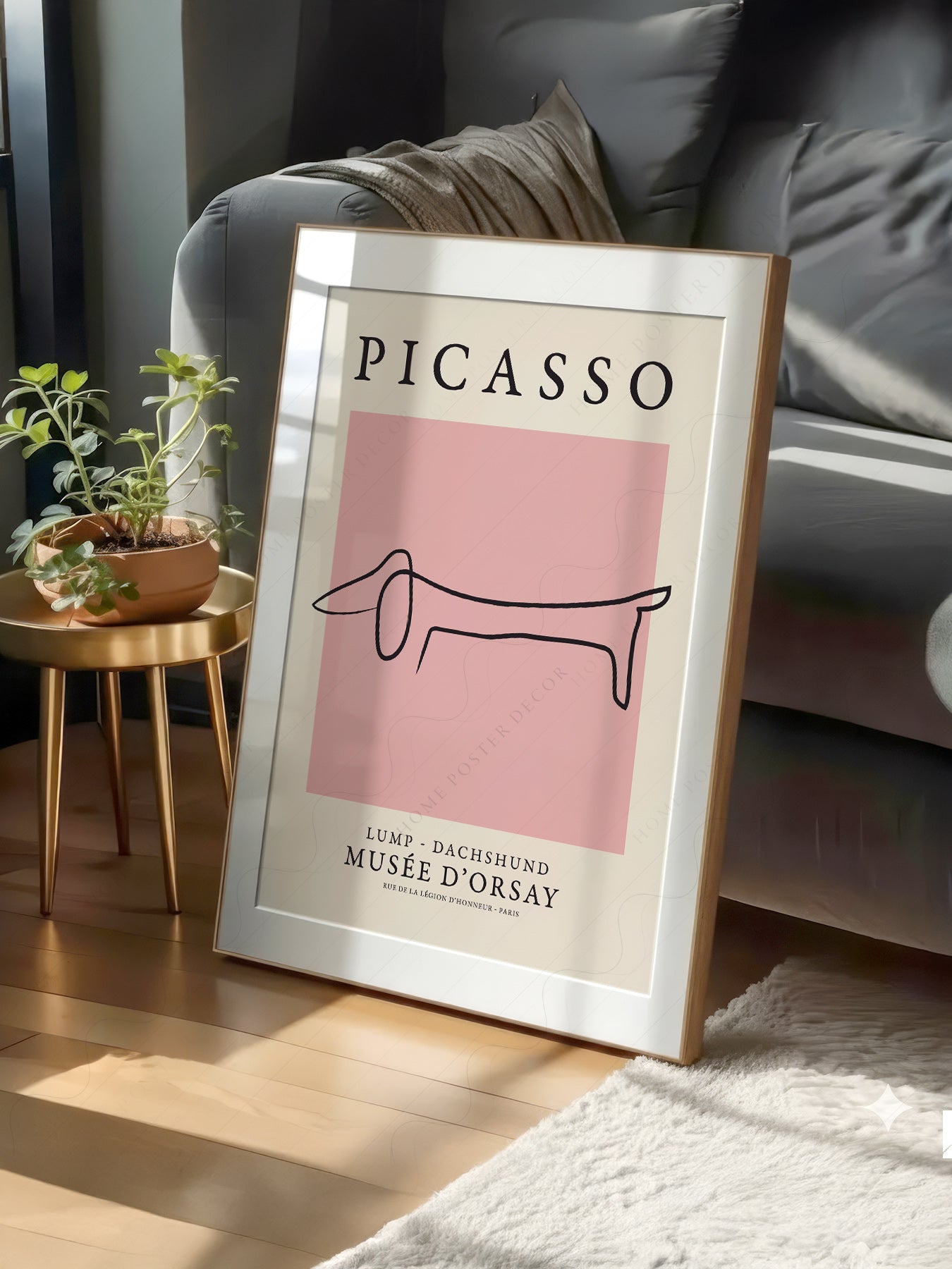 Pablo Picasso Lump Dachshund Line Art Print – Minimalist Dog Poster